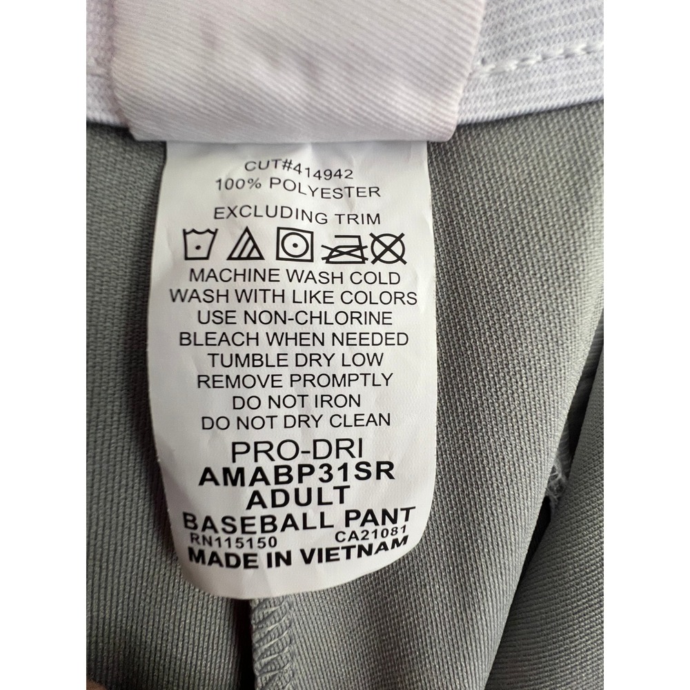 Rawlings Mens 2XL Baseball Pants NWT Gray Semi-Relaxed Fit Pro-Dri Softball - Picture 9 of 9